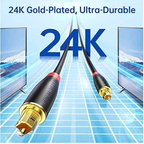 SYNCWIRE Optical Audio Cable 1m (3.3ft) | Gold-Plated Toslink SPDIF Cord for Soundbar, TV, PS4, Xbox thumbnail 4