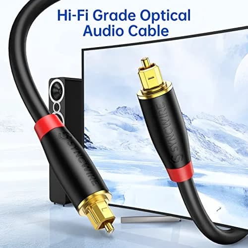 SYNCWIRE Optical Audio Cable 1m (3.3ft) | Gold-Plated Toslink SPDIF Cord for Soundbar, TV, PS4, Xbox thumbnail 2