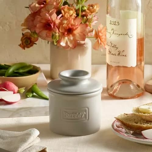 Butter Bell Crock by L. Tremain French Ceramic Butter Keeper, Stone | Keeps Butter Fresh & Spreadable Without Refrigeration thumbnail 5