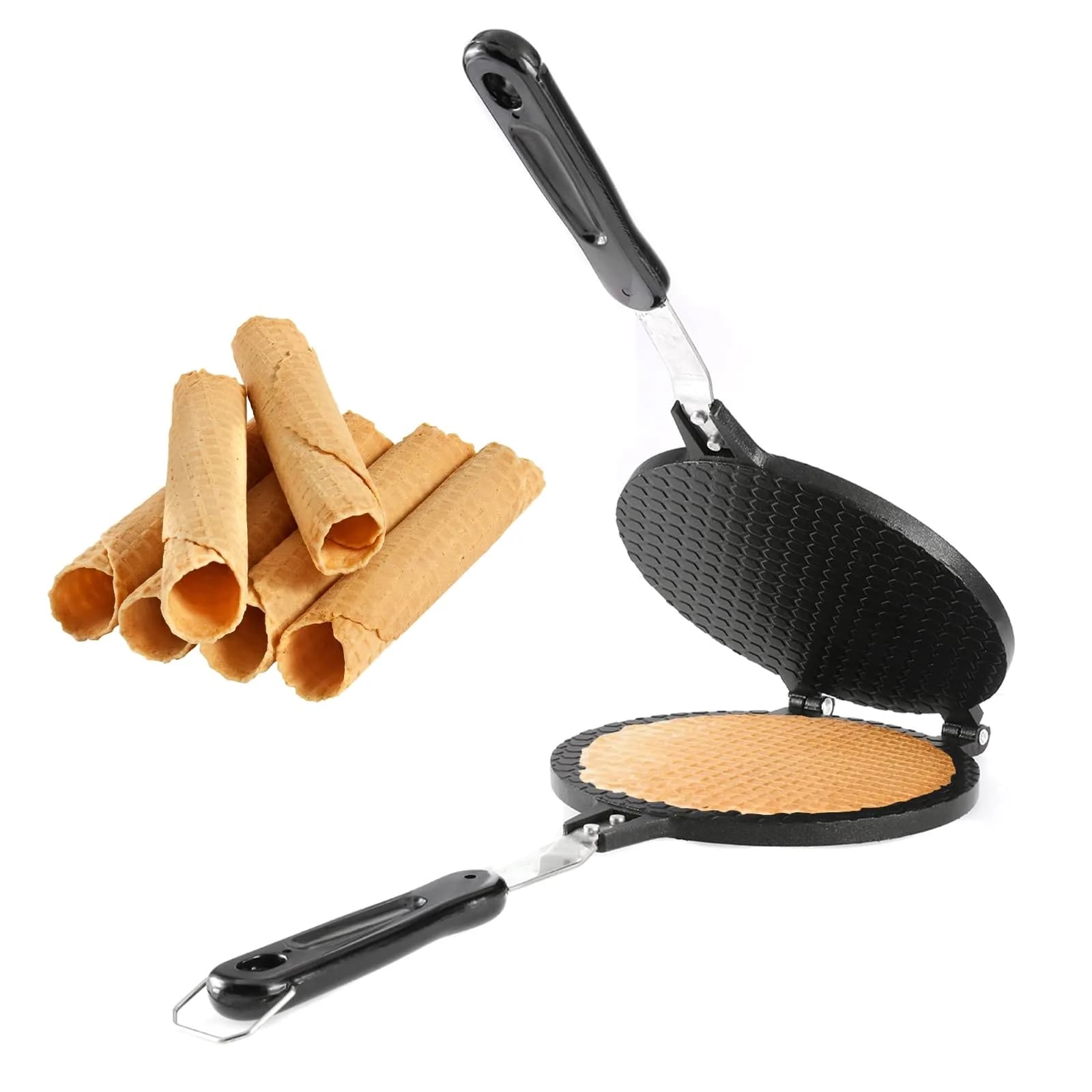 Dyna-Living Waffle Cone Maker Ice Cream Cone Maker, 17cm (6.7") Round Shape | Gas Stove Compatible - main product image