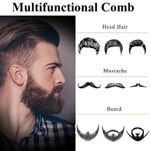 AhfuLife Stainless Steel Hair & Beard Comb | Anti-Static, Portable, Gift Boxed (15*3.6cm open, 9*3.6cm closed, 60g) thumbnail 4