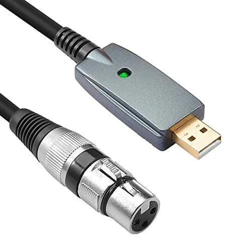 Disino USB Microphone Cable,XLR Female to USB Mic Link Converter Cable,6 feet | Professional Audio Connection thumbnail 1