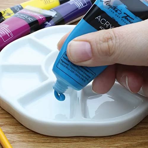 The Beadsmith Ceramic Mixing Palette, Sunflower Design, 5.5" x 5.5" x .5" | 9 Compartments for Arts & Crafts thumbnail 6