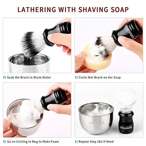Anbbas Synthetic Badger Shaving Brush Set with Stand and Bowl | 22mm Knot thumbnail 5
