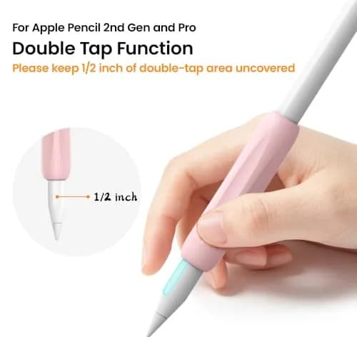 Delidigi Apple Pencil Grip, Ergonomic Silicone Sleeve for 1st/2nd Gen | Anti-Slip, No-Roll, Comfortable Fit thumbnail 4