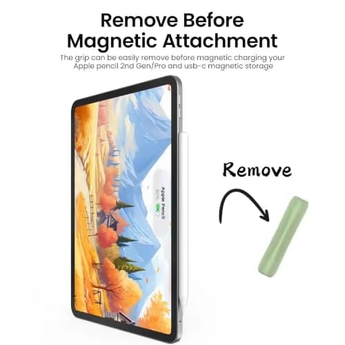 Delidigi Apple Pencil Grip, Ergonomic Silicone Sleeve for 1st/2nd Gen | Anti-Slip, No-Roll, Comfortable Fit thumbnail 3