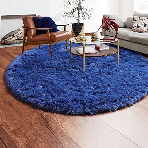 ONASAR Navy Blue Round Area Rug 5ft | Ultra Soft Plush Floor Mat for Kids & Living Room thumbnail 9