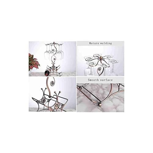 FIRE ROSE Wine Rack and Glass Holder - 6 Bottles, 4 Glasses | Bronze Finish thumbnail 3
