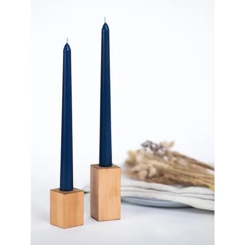 CANDWAX 10 inch Tapered Candles Set of 12 Unscented Dripless Dark Blue | Elegant Dinner & Decor thumbnail 6