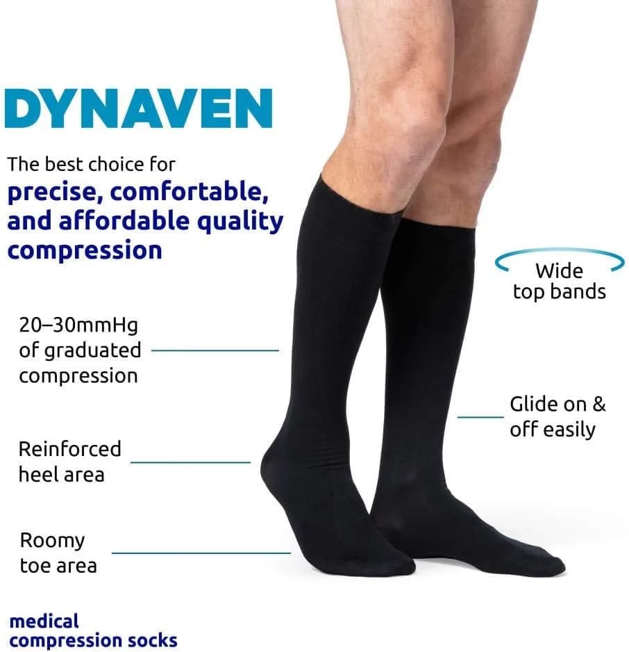 Sigvaris DYNAVEN Opaque Men's Knee-High Compression Socks 20-30mmHg Medium Short Light Beige thumbnail 3