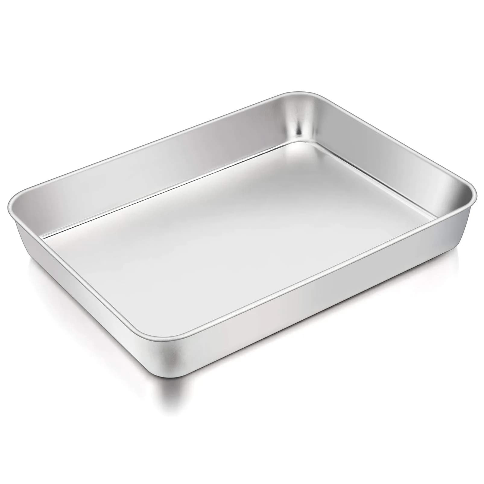 TeamFar Lasagna Pan 12.3" x 9.75" x 2" | Heavy Gauge Stainless Steel, Deep Sides, Dishwasher Safe - main product image