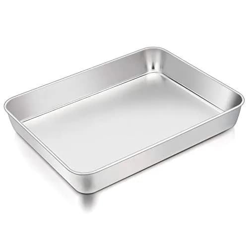 TeamFar Lasagna Pan 12.3" x 9.75" x 2" | Heavy Gauge Stainless Steel, Deep Sides, Dishwasher Safe thumbnail 1