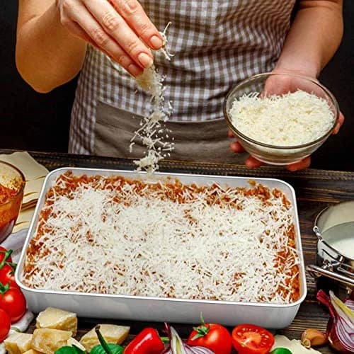 TeamFar Lasagna Pan 12.3" x 9.75" x 2" | Heavy Gauge Stainless Steel, Deep Sides, Dishwasher Safe thumbnail 4