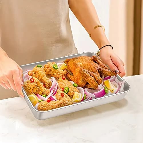 TeamFar Lasagna Pan 12.3" x 9.75" x 2" | Heavy Gauge Stainless Steel, Deep Sides, Dishwasher Safe thumbnail 7