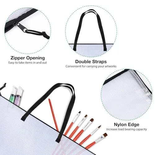 Opret Art Portfolio Bags 19x25 Inch Waterproof Vinyl with Handle and Zipper | Artist & Student Storage thumbnail 3