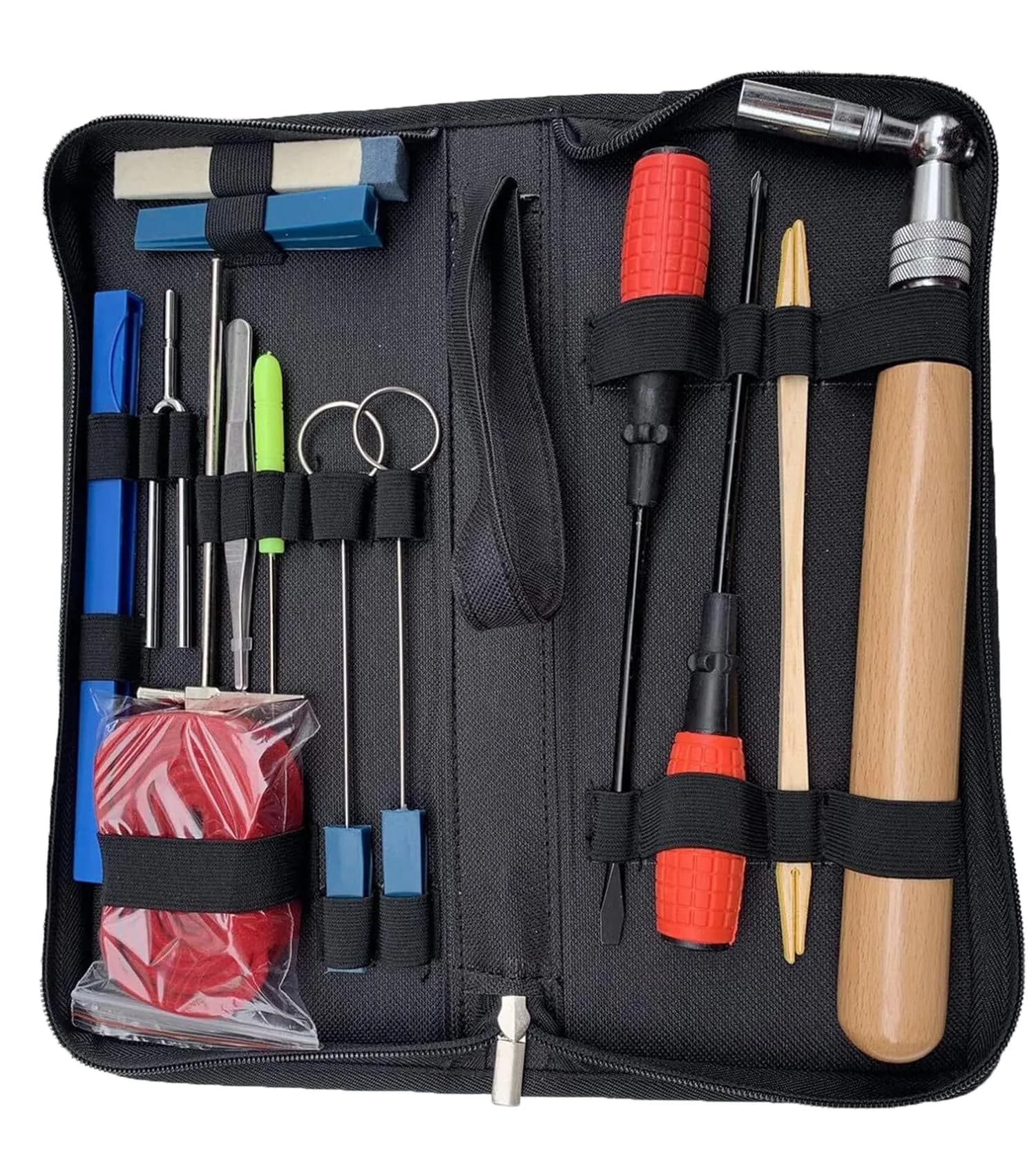 Ecloud Shop Piano Tuning Kit 16pcs Professional Tuning Wrench Hammer Mute Tweezers Fork Screwdriver Clip — 16-piece tuning kit