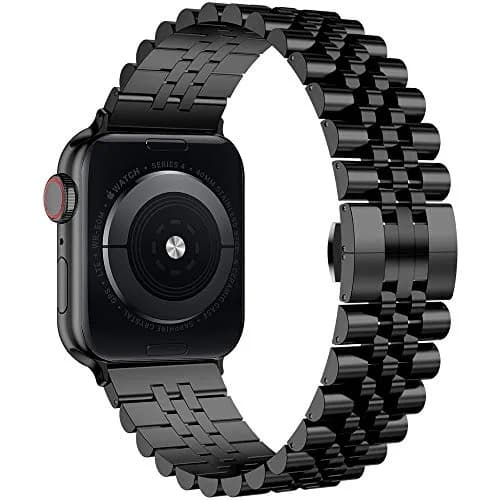 baozai Compatible with Apple Watch 42mm 41mm 40mm 38mm | Stainless Steel Band with Butterfly Clasp thumbnail 2