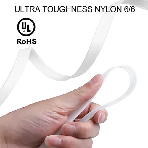 VAMRONE Heavy Duty Zip Tie Handcuffs Restraint 250 lbs Tensile Strength | Pack of 10 White thumbnail 2