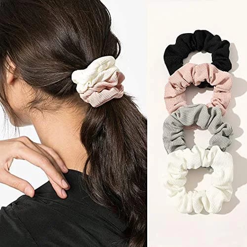 Ivyu Scrunchies Hair Ties for Thick Curl Hair, 4 Count (100g/4 Count) | Handmade Soft Fabric Ponytail Holders thumbnail 2