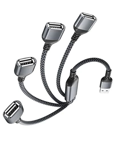 Elebase 4-Port USB-A Splitter Y Cable 0.3m (1ft) | Connect 4 Peripherals Instantly thumbnail 1