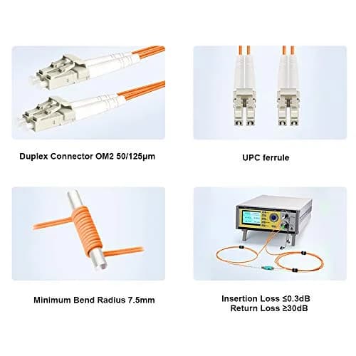 FLYPROFiber OM2 LC to LC Fiber Patch Cable 2M (7ft) | Multimode 1Gb, Orange, LSZH, High Quality thumbnail 4