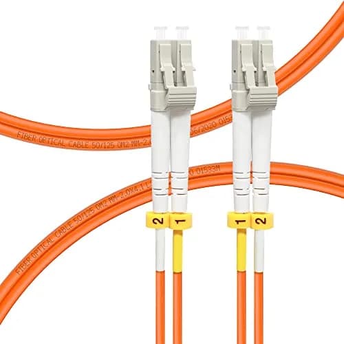 FLYPROFiber OM2 LC to LC Fiber Patch Cable 1M | Multimode 50/125um, Orange, 2.0mm LSZH (100-120c) thumbnail 1