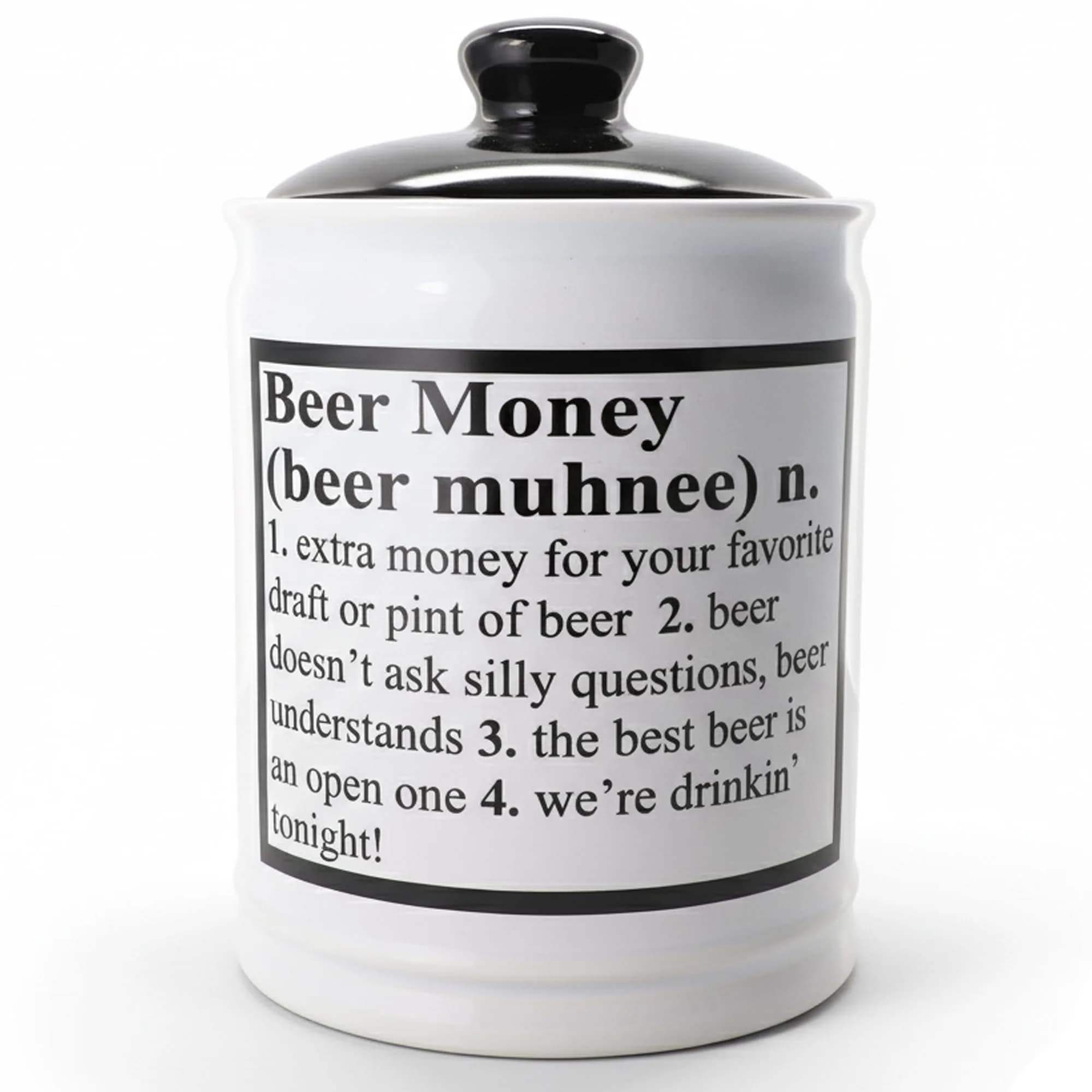 Cottage Creek Jars Beer Piggy Bank 6" Ceramic Beer Fund | Humorous Adult Money Bank & Decor - main product image