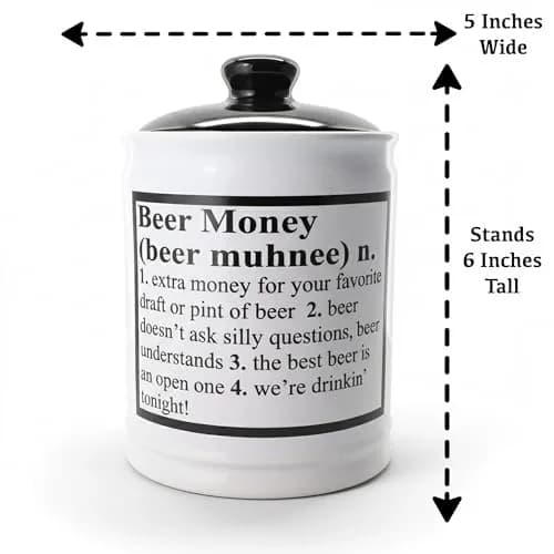 Cottage Creek Jars Beer Piggy Bank 6" Ceramic Beer Fund | Humorous Adult Money Bank & Decor thumbnail 4