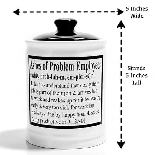 Cottage Creek Ashes of Problem Employees Ceramic Piggy Bank Jar | 15.24 cm (6 inch) Tall thumbnail 5