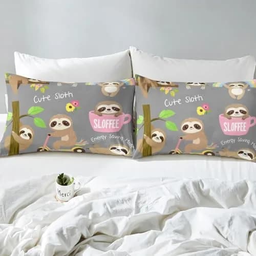 Feelyou Cartoon Animal Bedding Set Full Size | Soft Microfiber Comforter Cover for Kids & Teens thumbnail 4