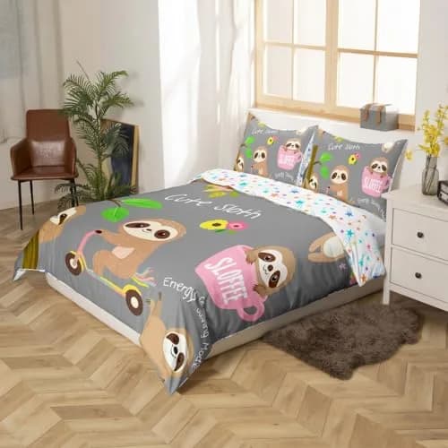 Feelyou Cartoon Animal Bedding Set Full Size | Soft Microfiber Comforter Cover for Kids & Teens thumbnail 2