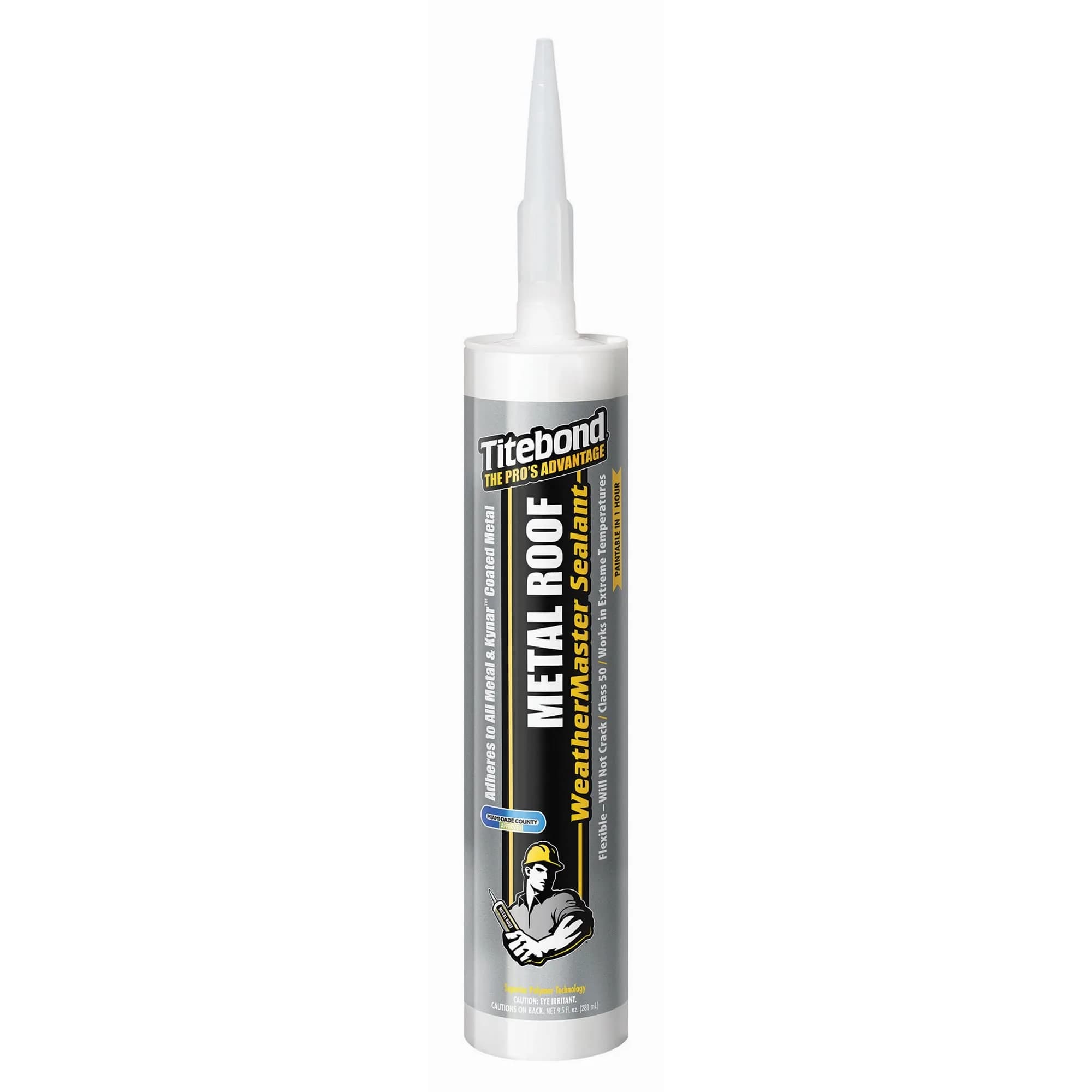Titebond WeatherMaster Metal Roof Sealant Gray 269ml (9.5 Oz.) | Premium Polymer Caulk for Metal Roofs - main product image