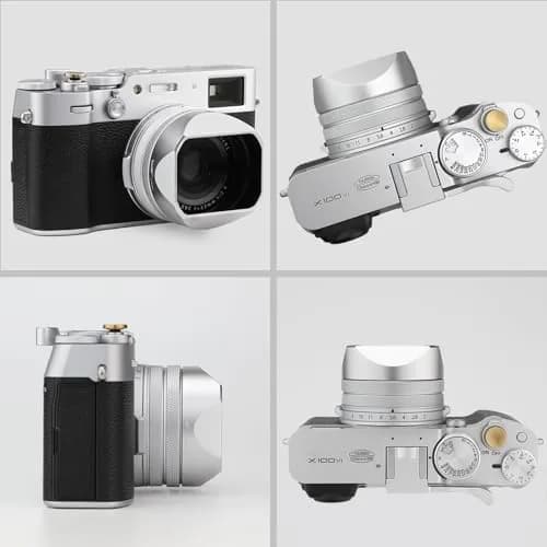 Haoge LH-X54W Square Metal Lens Hood with 49mm Adapter Ring for Fujifilm X100VI Fuji X100V Camera Silver | Blocks stray light, protects lens thumbnail 9