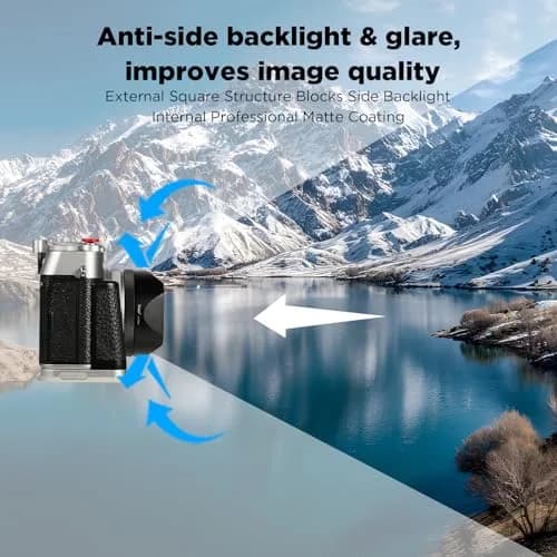 Haoge LH-X54B Square Metal Lens Hood with 49mm Adapter Ring for Fujifilm X100VI Fuji X100V Camera Black | Durable Aluminum thumbnail 6