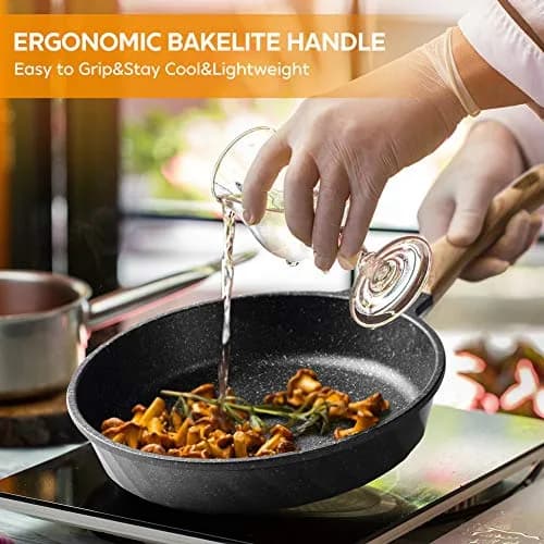 YIIFEEO Granite Nonstick Frying Pan Set 20cm/24cm/28cm (8"/9.5"/11") | Induction Compatible Cookware Set thumbnail 6