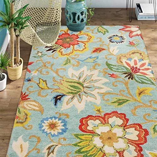 Lahome Modern Floral Area Rug 3x5 | Washable Paisley Bedroom Rug with Non-Slip Backing thumbnail 1