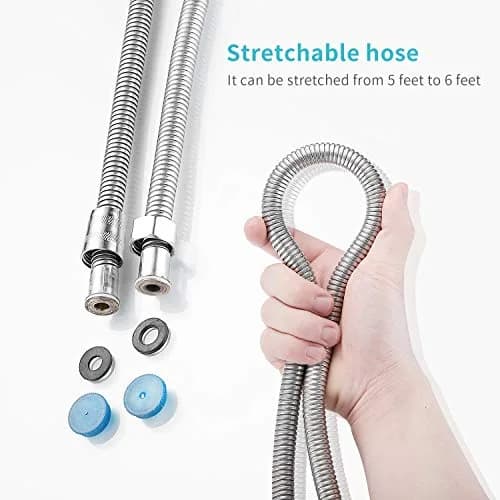 DOILIESE High Pressure Handheld Shower Head with 6 Settings & Pause Button - 1.8 GPM - Brushed Nickel | Modern Style thumbnail 6