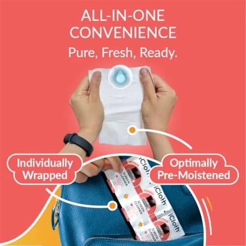 iCloth 70% Isopropyl Alcohol Screen & Electronics Wipes, 50 Count | Streak-Free, Fast-Drying, Lint-Free thumbnail 2