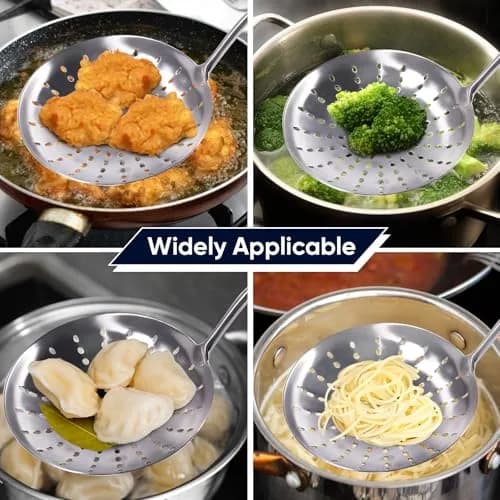 Newness Focus on Stainless Steel Skimmer Slotted Spoon 42.6cm | Rustproof, Durable, Ergonomic Handle thumbnail 5