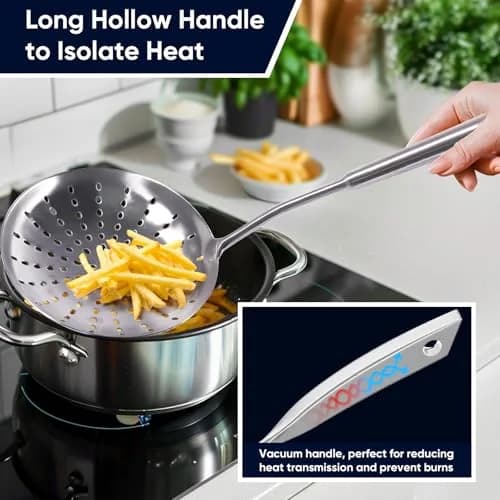 Newness Focus on Stainless Steel Skimmer Slotted Spoon 42.6cm | Rustproof, Durable, Ergonomic Handle thumbnail 6