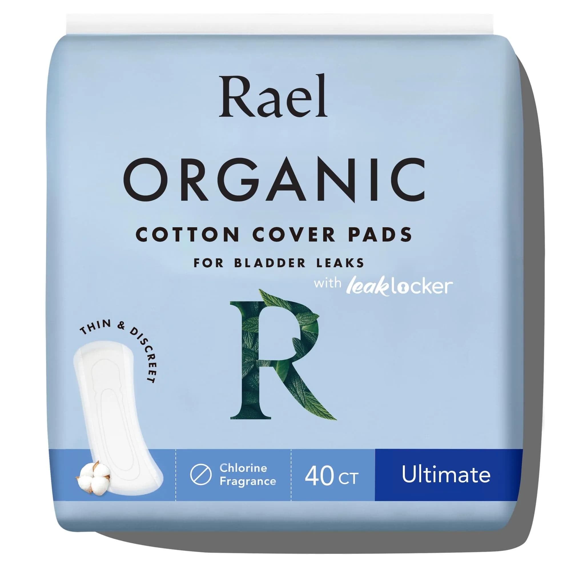 Rael Organic Cotton Incontinence Pads for Women | Heavy Absorbency, 30 Ct — Ultimate