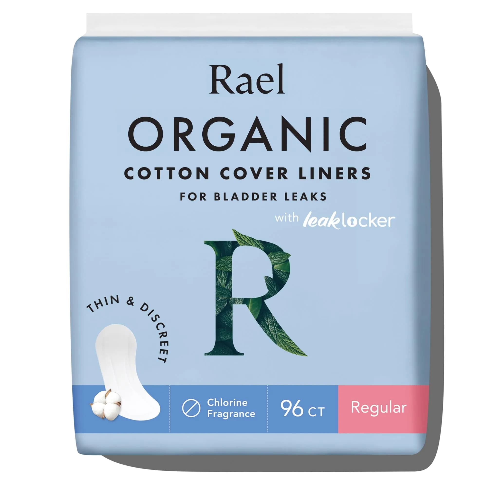 Rael Organic Cotton Incontinence Pads for Women | Heavy Absorbency, 30 Ct — Regular