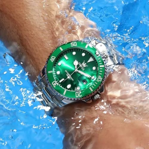 OLEVS Green Men’s Watch Stainless Steel Waterproof Date Dress 41mm | Luxury Quartz Movement thumbnail 8