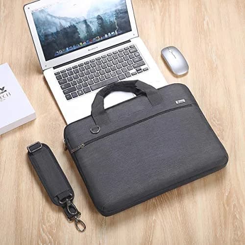 Voova 17.3-17 Inch Laptop Bag, Grey | Water-Resistant, Padded Shoulder Bag for Laptops up to 17.3" | 13L Capacity thumbnail 8
