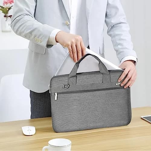 Voova 17.3-17 Inch Laptop Bag, Grey | Water-Resistant, Padded Shoulder Bag for Laptops up to 17.3" | 13L Capacity thumbnail 3