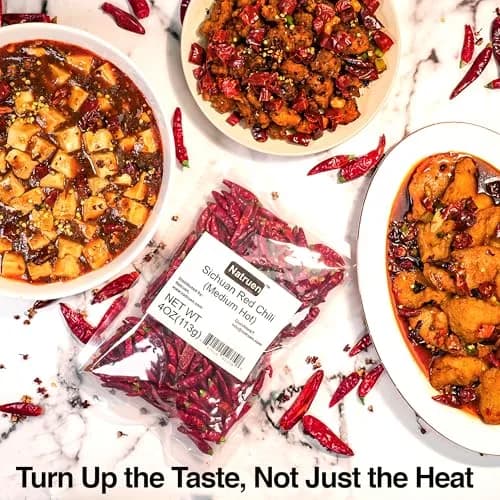 Natruen Dried Sichuan Red Chili Pods 4 oz | Medium Hot Whole Chilies for Authentic Sichuan Flavor thumbnail 6