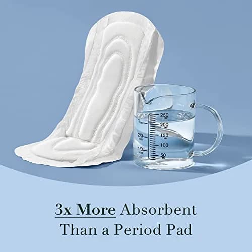 Rael Incontinence Pads for Women Organic Cotton Cover Moderate 60 Count | 3x More Absorbent Than Period Pads thumbnail 7