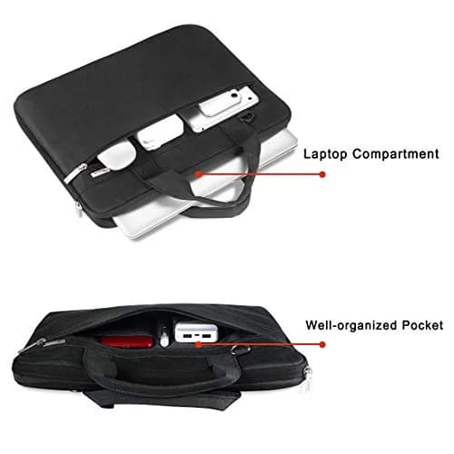 Voova 17.3-17 Inch Laptop Bag, Black Messenger Bag with Shoulder Strap | Water-Resistant 360° Protective Case for Laptops up to 17.3" thumbnail 4