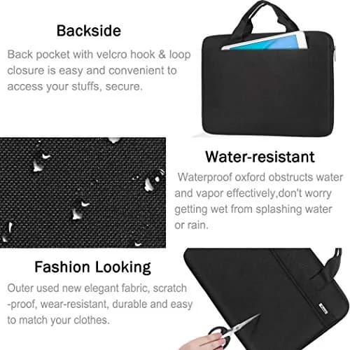 Voova 17.3-17 Inch Laptop Bag, Black Messenger Bag with Shoulder Strap | Water-Resistant 360° Protective Case for Laptops up to 17.3" thumbnail 6