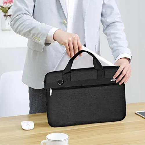 Voova 17.3-17 Inch Laptop Bag, Black Messenger Bag with Shoulder Strap | Water-Resistant 360° Protective Case for Laptops up to 17.3" thumbnail 2